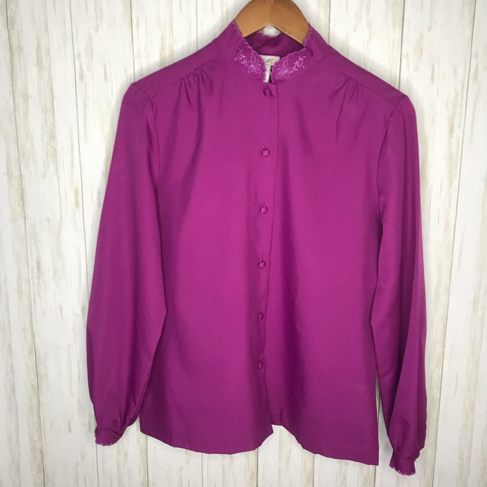 🍋 Rhoda Lee Vintage Purple blouse 14